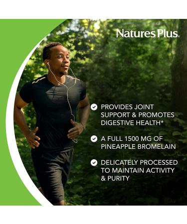 Nature's Plus Bromelain 1500mg - Ultra Maximum Potency Supplement | 60 Tablets - Buy Online on GoSupps.com