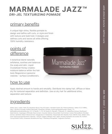Buy SUDZZfx Marmalade Jazz Dry Texturizing Pomade - Best Hair Styling Product for Shine Texture & Curls - Men & Women Hair Care - International Shipping Available - Buy Online on GoSupps.com