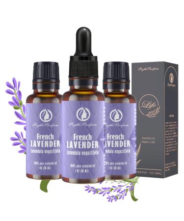Lavender Oil Essential Oil(3PACK of 1OZ) with Eye Dropper|100% Pure Undiluted Natural Oil with Eye Dropper for Diffuser Humidifier Aromatherapy Hair Skin|Dropping CAPS for Diffuser Lavender 1 Fl Oz (Pack of 3)