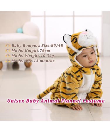 Doladola Unisex Baby Tiger Romper Jumpsuit | Infant Hooded Sleepsuit 0-3 Months - Buy Online on GoSupps.com