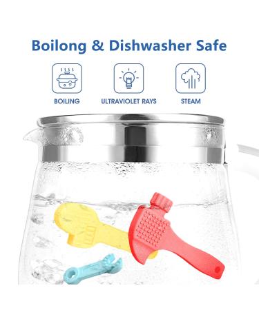 Soft Silicone Baby Teething Toys - BPA-Free Teethers for Babies 0-12 Months | Easy to Clean & Freeze - 3 Pack with Clip Holder | DHOZA T-Toys - Buy Online on GoSupps.com