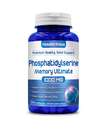NASA Beahava Phosphatidylserine 1000mg Per Serving Memory Ultimate 200 Capsules Plus Ginkgo and DMAE Supports Cognitive Health Brain Function Mental Clarity and Focus