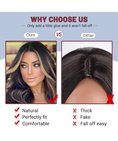 24 Inch Brown Wavy Highlight Wig | Synthetic Women's Wig for Daily & Party Wear - Buy Online on GoSupps.com