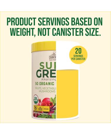 Country Farms Super Greens Apple Banana Powder Smoothie, Organic Super Foods, USDA Organic Drink Mix, Fruits, Vegetables, Mushrooms, Superfood Nutrition, 40 Servings, 2 Pack Apple Banana 10.5 Ounce (Pack of 2) - Buy Online on GoSupps.com