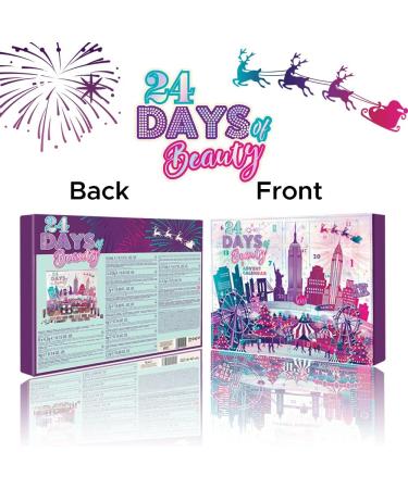 QKI London Makeup Calendar 2023 | Beauty Advent Set for Women & Teens - New York Theme | 2023 Christmas Present - Buy Online on GoSupps.com