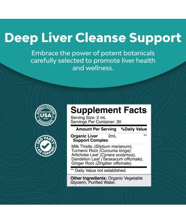 Milk Thistle Liver Support Tincture - Detox & Repair with Artichoke, Dandelion and Turmeric - Herbal Liver Cleanse Drops - Buy Online on GoSupps.com