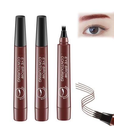 Makefullbeauty Eyebrow Makefullbeauty Waterproof Natural Eyebrow Pen Makefullbeauty Brow Pen Magical Waterproof Brow Pen Micro Fork Tip Precise Brow Pen Point Eyebrow Pencil Liquid Pen Makeup 2*red Brown
