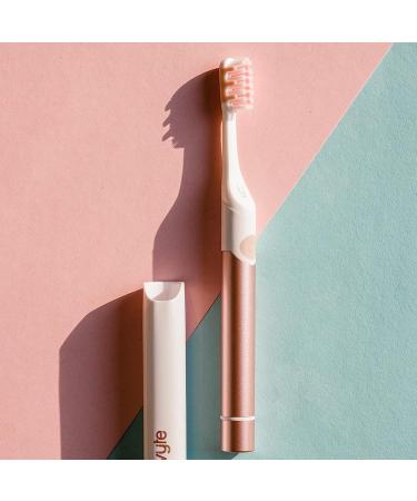 Vyte Electric Toothbrush - Aluminum AAA Battery Powered Travel Toothbrush with Pressure Sensor for Men Women & Kids - Rose Gold Starter Set (Pack of 1 - Buy Online on GoSupps.com