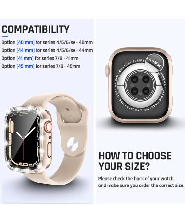 Goton 2-in-1 Waterproof Bling Case for Apple Watch 40mm SE (2nd Gen) Series 6 5 4 | Glitter Diamond Rhinestone Bumper Cover | Rose Gold Women's Screen Protector for iWatch Accessories - Buy Online on GoSupps.com
