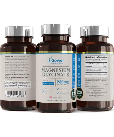 GH Magnesium Bisglycinate Supplement | 120 Magnesium Bisglycinate Capsules - 250mg Magnesium Glycinate Per Serving | Magnesium Bisglycinate | Non-GMO Gluten Free | Made in UK - Buy Online on GoSupps.com