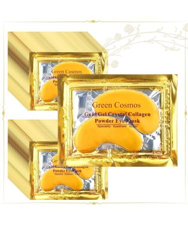 30 Pairs 24k Gold Under Eye Patches Gold Crystal Collagen Eye Mask Dark Circles Treatments Removes Under Eye Bags Collagen Gel Pads for smooth skin Eye Pads for puffiness