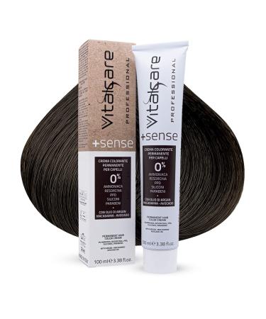 Vitalcare Vitalcare | +Sense - Professional Permanent Hair Color Ammonia-Free Resorcin PPD Silicones - With Argan Oil Macadamia and Avocado 3/00 Dark Brown 100 ml