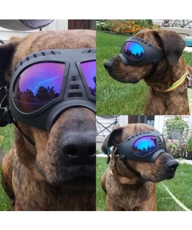 Large Dog Goggles Anti-UV Sunglasses for Large-Medium Dogs in Clear Blue - Fog-Proof and Windproof Eyewear - Buy Online on GoSupps.com