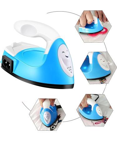 Mini Craft Iron Press for T-Shirts, Shoes, Hats & Vinyl Projects - Portable Heat Transfer Machine in Blue for Crafting & Sewing Supplies - Buy Online on GoSupps.com