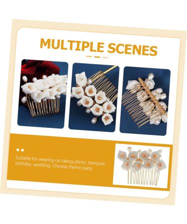 Angoily Flower Comb Floral Bridal Headpiece Floral Hair Clip Bridal Hair Comb Prom Headpiece Artificial Flower Hairpins Bridal Accessories Accesorios Para Beach Alloy Crystal Wig Bride - Buy Online on GoSupps.com