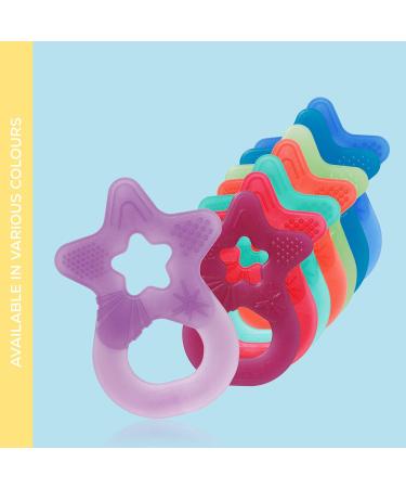 Dentistar Bei ring 2 Set - Baby Teether for 3 Months+ | Soft Dental Aid & Massage Ring - Made in Germany - Gr n & Lila - Buy Online on GoSupps.com