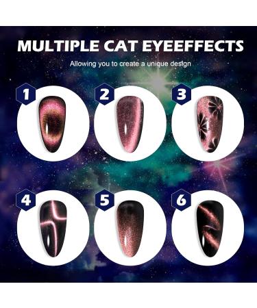 Gel Nail Polish Kit with UV Light | 12 Colors Sparkly Glitter & 9D Chameleon Cat Eye Set | All-in-One Manicure Tools & Magnet Base Top Coat - Buy Online on GoSupps.com