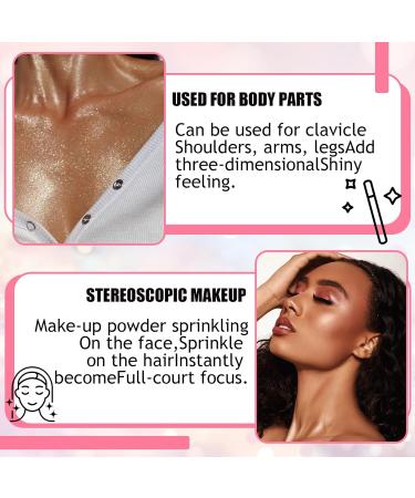 3 Colors Fairy Dust Highlight Patting Powder Magic Polvo De Hadas Highlighter Makeup Body Glitter Face Blusher Patting Powder Daily Party Halloween Christmas Body Contouring Shimmer Powder(3PCS) - Buy Online on GoSupps.com