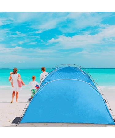 Night Cat Beach Tent - Portable Sun Shade Shelter for 2-4 Persons with UV Protection | Easy Setup & Breathable Mesh Windows | Outdoor Blue Single Layer Tent - Buy Online on GoSupps.com