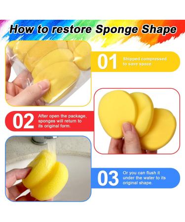 Hapy Shop 24 Pack Painting Sponge - Round Synthetic Artist Sponges for Watercolor Crafts - 2.8 Inches - Buy Online on GoSupps.com