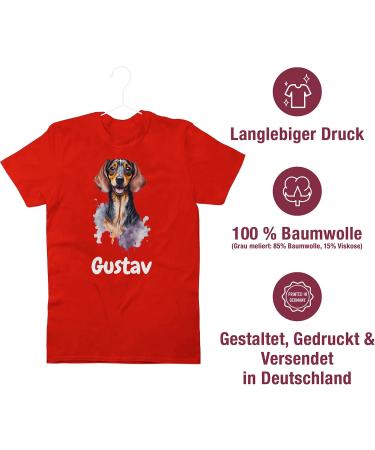 Personalized Dachshund T-Shirt for Dog Owners - Custom Gift by Shirtracer - Mens Red 04 - Buy Online on GoSupps.com