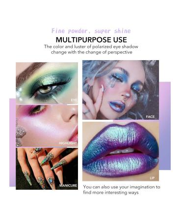 Chameleon Glitter Eyeshadow Powder - Metallic Shimmer Eye Shadow for Monochrome Polarized Look | Single Color Makeup Cosmetic - Buy Online on GoSupps.com