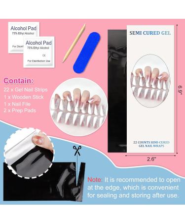 Ceboic 22 Pieces UV Gel Nail Foils - White French Nail Wraps & Glitter Strips for Salon Quality Nail Decoration - Buy Online on GoSupps.com