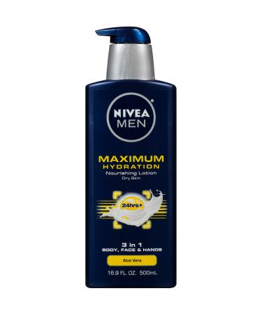 Nivea Men Maximum Hydration 3-in-1 Nourishing Lotion Aloe Vera 16.9 fl oz (500 ml)