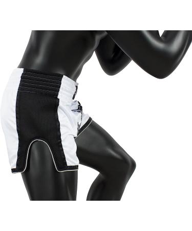 Faitex Slim Cut Muay Thai Boxing Shorts - White (Large) - Buy Online on GoSupps.com