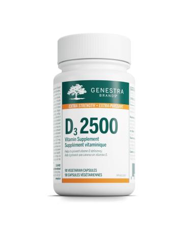 Genestra Brands D3 2500 | Supports Immune Function and Development of Bones and Teeth* | 90 Vegetarian Capsules