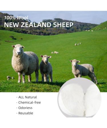 Handmade Organic Wool Dryer Balls - 6 Pack XL 100% Natural New Zealand Wool Reusable & Baby Safe Reduces Drying Time & Odorless - Buy Online on GoSupps.com