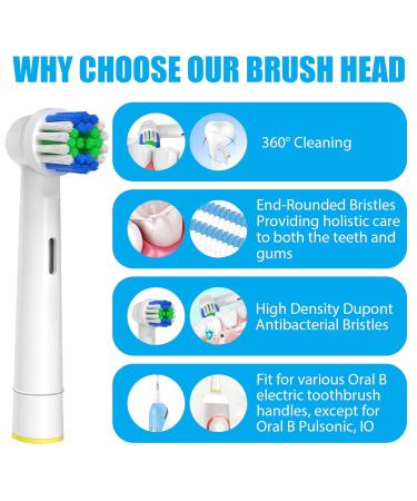 12 Replacement Toothbrush Heads Compatible with Oral-B Braun | Professional Electric Bristle Refills for 7000 Pro 1000 9600 500 3000 8000 - Pack of 12 - Buy Online on GoSupps.com