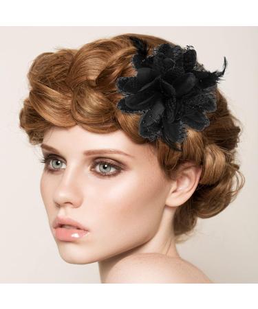 Sibba Flower Hats Clip & Hair Accessories Set | Black Flower Hair Clips for Tea Parties Weddings & Special Occasions - Perfect Gifts for Ladies & Girls - Buy Online on GoSupps.com
