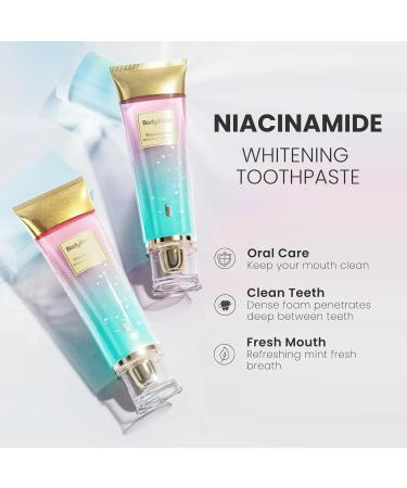 Niacinamide Whitening Toothpaste - Natural Stain Removal & Fresh Breath | BodyAccel - Buy Online on GoSupps.com