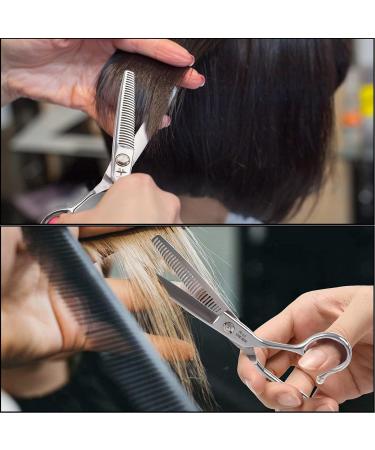 6 Inch Hair Thinning Scissors - Professional Barber Shears for Men, Women, and Kids - Texturizing & Blending Shears with Ball Bearing Tension System - Silver - Buy Online on GoSupps.com