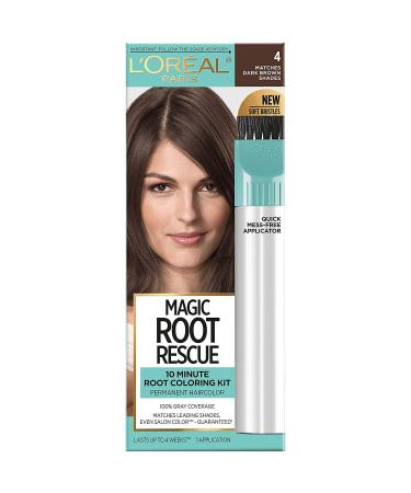 L'Oreal Paris Magic Root Rescue 10 Minute Root Hair Coloring Kit Permanent Hair Color with Quick Precision Applicator - Dark Brown - 1 kit