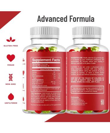 Apple Cider Vinegar Gummies with The Mother & Ginger Root - 6in1 Formula - 30 Day Supply - Buy Online on GoSupps.com