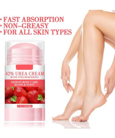B ton hydratant pour les mains et les pieds la fraise pour peaux s ches Baume hydratant au talon craquel l'ur e avec beurre de karit vitamine E absorption rapide formule non grasse - Buy Online on GoSupps.com