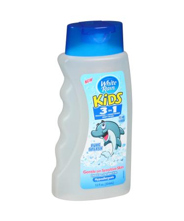 White Rain Kids Pure Splash 3 In Allergenic Shampoo Conditioner Body Wash, Multi, 12 Fl Oz (900089)