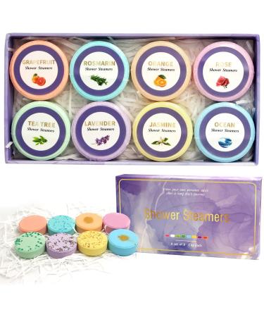 ZTOONE Shower Steamers Aromatherapy for Relaxation Bath Bombs Shower Steamers Self Care Gift Set - Valentines Birthday Mothers Day Christmas Gifts for Women Mum Wife (8 pcs)