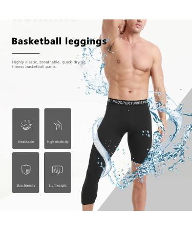 Blaward Men's Compression 3/4 Leg Tights - Pack of 2 Black+White, Small - Buy Online on GoSupps.com