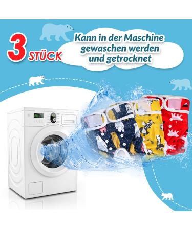 Slowton Washable Dog Diapers for Bitches - Soft High-Suction Eco-Friendly Adjustable Heat Pants for Incontinence & Heat - 3 Pack (Size M) - Buy Online on GoSupps.com