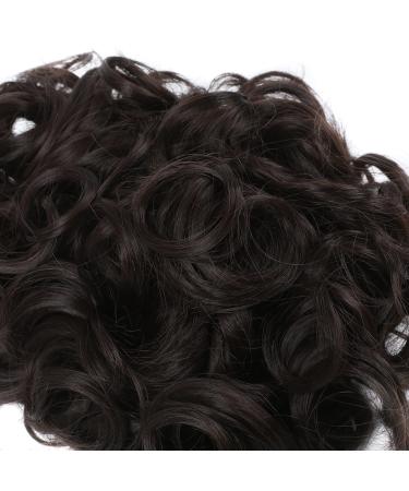 Girls Synthetic Curly Hair Bun Extension Clip in Ponytail Chignon Dish Tray #98 Dark Brown - Buy Online on GoSupps.com