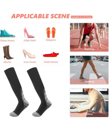 CHEERYMAGIC Graduated Compression Socks - Medical Grade for Running, Sports, Nurses, Flight Travel - Grey, L/XL - Buy Online on GoSupps.com