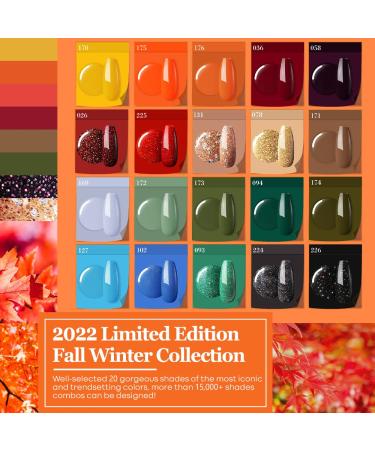 Modelones 32 Pcs Fall Orange Halloween Pumpkin Dip Powder Nail Kit with 20 Colors - Perfect for Nail Art Manicure Beginner DIY Salon - A1 Autumns Finest - Buy Online on GoSupps.com