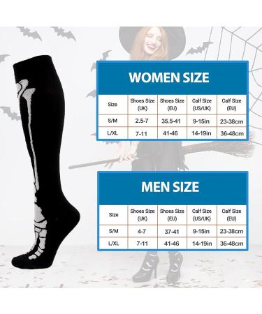 Gebin Compression Stockings for Men & Women - 15-20mmHg Halloween Knee Socks for Sports Running & Travel (S-M) - Buy Online on GoSupps.com