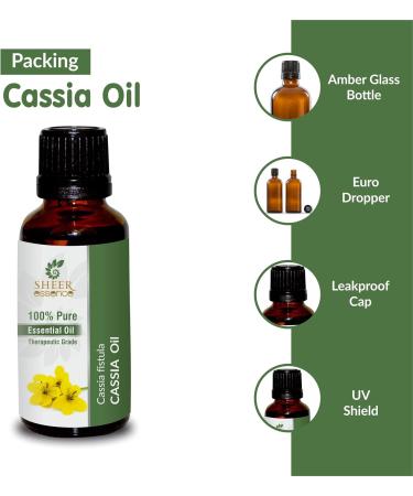 Cassia Oil 100% Pure Undiluted Natural Uncut Therapeutic Grade Steam Distilled Essential Oils for Skin Hair and Aromatherapy 250ML - Buy Online on GoSupps.com