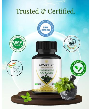 Stinging Nettle Root Extract Capsules - 1000mg - Organic Herbal Supplements for Hair Growth - 90 Veg Capsules - Buy Online on GoSupps.com