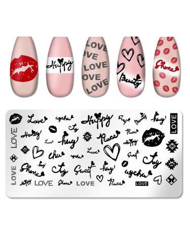 DANNEASY Nail Stamping Plate Set - 6 Pieces Flower Leaf Heart Stencils for Manicure - Lovely Series Nail Design Kit - Buy Online on GoSupps.com