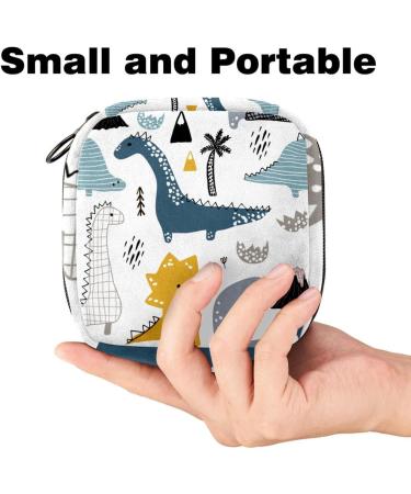 Storage Bags for Women's Bandages & Menstrual Products - Cartoon Dinosaurs Design | Portable Organizer for School & Office | Multicolored - Buy Online on GoSupps.com